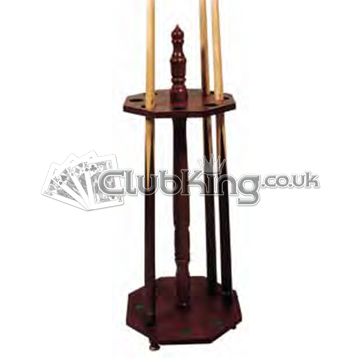 8 Cue Octagonal Stand, Mahogany